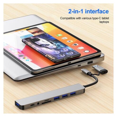 Usb C Hub 8 In 2 Type C Splitter Usb